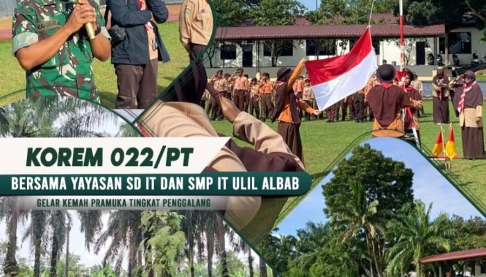Korem 022/PT Bersama Yayasan SD IT dan SMP IT Ulil Albab Gelar Kemah Pramuka Tingkat Penggalang