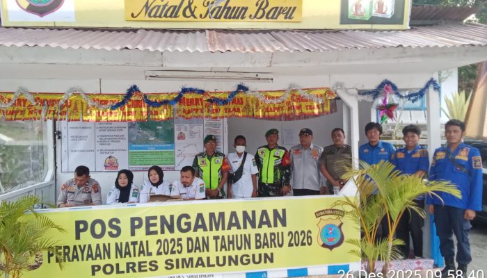 Sinergi TNI–Polri dan Personil Gabungan Jaga Kenyamanan Nataru, Pos Pam Simpang Sitahoan Berjalan Aman dan Kondusif