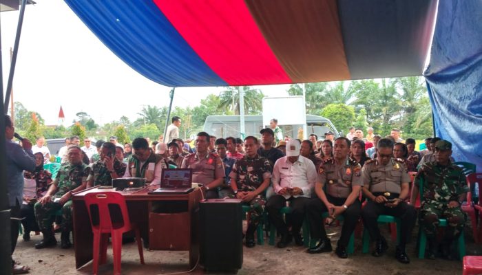 Mewakili Dandim, Kasdim 0207/Simalungun bersama Forkopincam Siantar Marimbun Ikuti Vidcon Panen Raya Swasembada Pangan Bersama Presiden RI