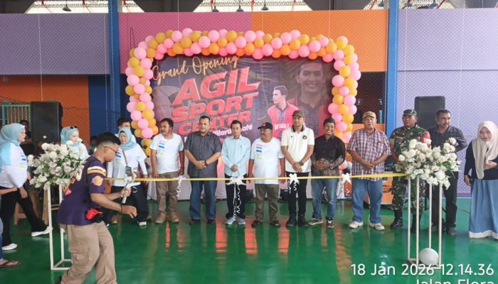Babinsa Koramil 06/Perdagangan Hadiri Grand Opening Agil Sport Center di Marihat Bandar