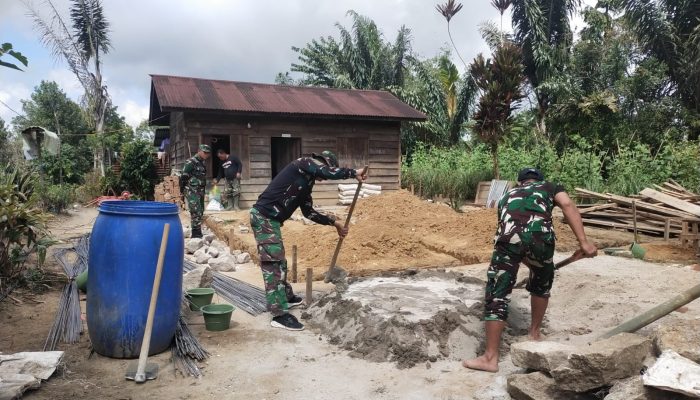 Lewat Program TMMD Ke 127 Tahun 2026, Personel Kodim 0207/Simalungun Bangun Rumah Warga di Nagori Bahapal