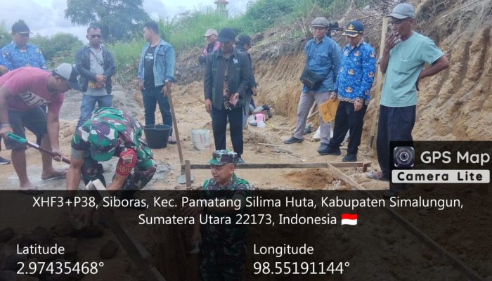 Danramil Saribu Dolok Hadiri Peletakan Batu Pertama KMP Naga Bosar, Wujud Semangat Bangun Ekonomi Nagori
