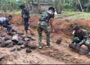 Satgas TMMD Ke-127 Kodim 0207/Simalungun Kebutan Pekerjaan Telford di Nagori Limag