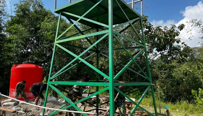 Satgas TMMD Ke-127 Kebut Pemasangan Pipa Sumur Bor, Air Bersih Segera Dinikmati Warga Nagori Limag