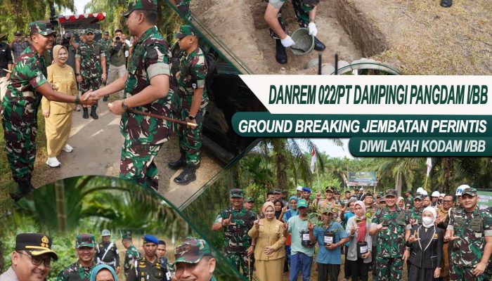 Danrem 022/PT Dampingi Pangdam I/BB Guncang Langkat Lewat Ground Breaking Pembangunan Jembatan Strategis