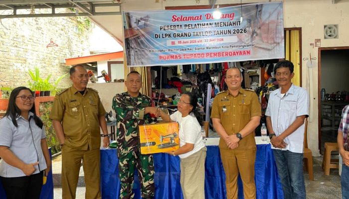 Menjahit Harapan Baru, Babinsa Hadiri Penutupan Pelatihan Keterampilan di Siantar Marimbun