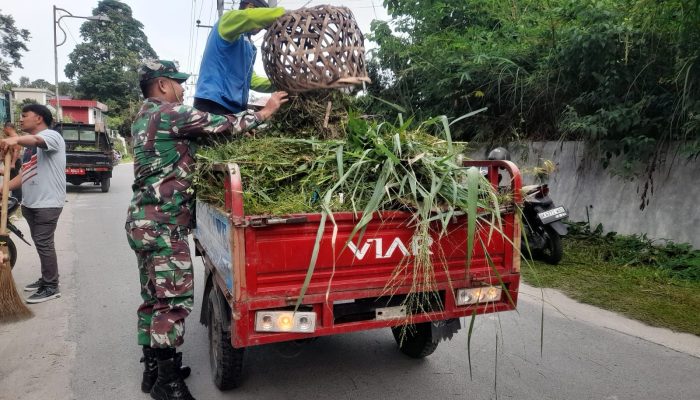 Kolaborasi TNI, Polri, dan Pemerintah Kecamatan Hadirkan Lingkungan Bersih di Siantar Marihat
