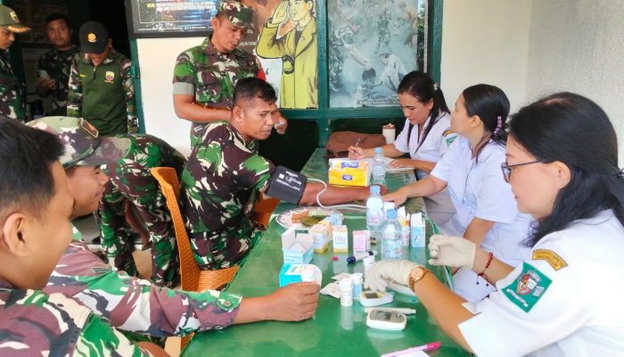 Peduli Kesehatan Prajurit dan Keluarga, Koramil Serbelawan Bersama Puskesmas Gelar Pemeriksaan Kesehatan Rutin