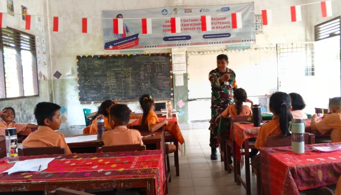 Tanamkan Nasionalisme Sejak Dini, Babinsa Kodim 0207/Simalungun Bekali Siswa SD Wawasan Kebangsaan