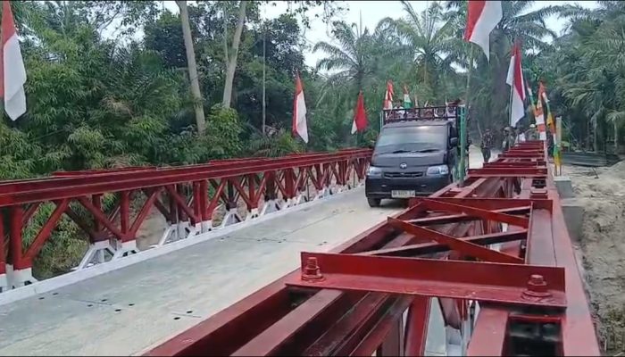 Jembatan Modular 20 Meter Rampung, Akses Warga Talun Saragih Tak Lagi Terhambat